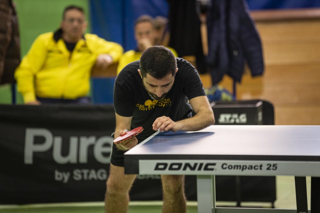 Il presidente (nonché atleta) della ASD TT Modica, Cristian Modica durante un incontro di Serie B2 nazionale